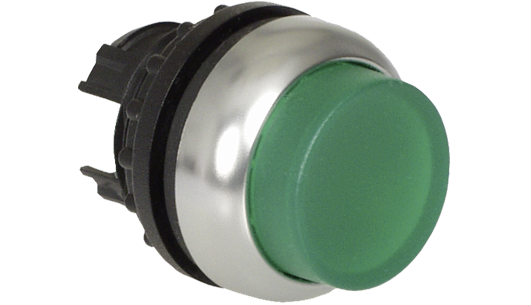 green industrial Push Button with Pilot Light (Solid pilot light, Kraus and Naimer, K&N)