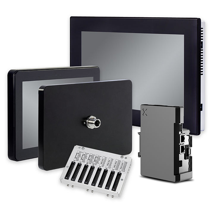 Kraus & Naimer Controls KN-C 700 HMI Touchpanels with corresponding accessories like brackets and cables