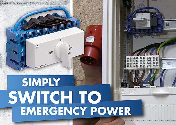 Kraus & Naimer emergency power switch, emergency power supply, IEC 60947-6-1