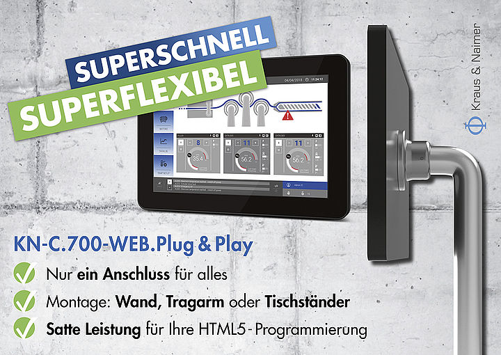 Kraus & Naimer WEB.Plug&Play Touchpanel, HMI, Industriepanel, Maschinenpanel, schnell, flexibel