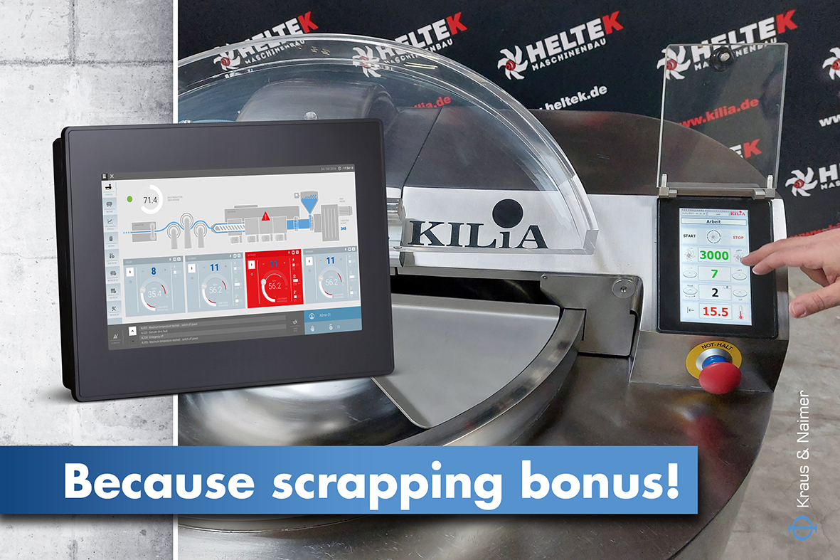 The second chance - extensively prepared and equipped with the most modern Kraus & Naimer basic touch panels, used machines at Heltek come from the retrofit.