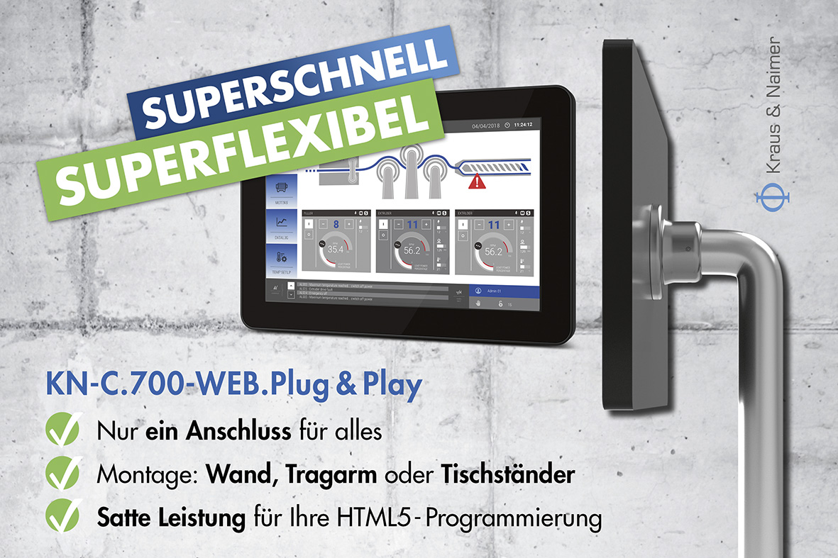 Kraus & Naimer WEB.Plug&Play Touchpanel, HMI, Industriepanel, Maschinenpanel, schnell, flexibel